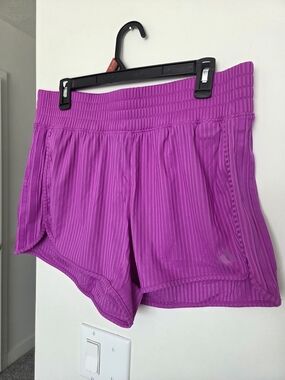 adidas Magenta Ribbed Athletic Shorts